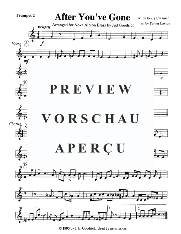 Produktgalerie: Seite 7 von 11 After You've Gone, , Blechbläser Quintett