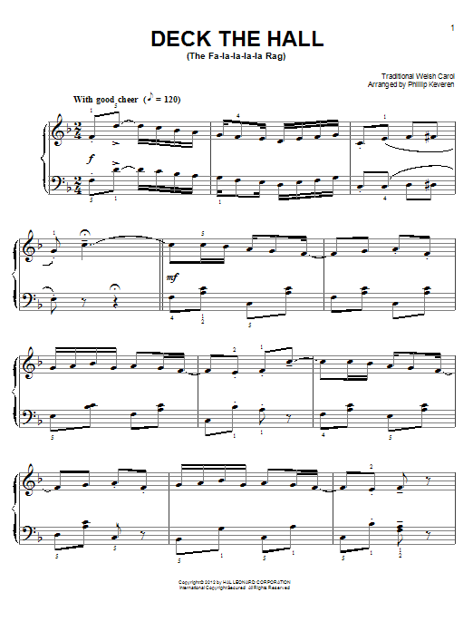 Product gallery: Page 1 of 1 Deck The Hall [Ragtime version] (arr. Phillip Keveren), Traditional Welsh Carol