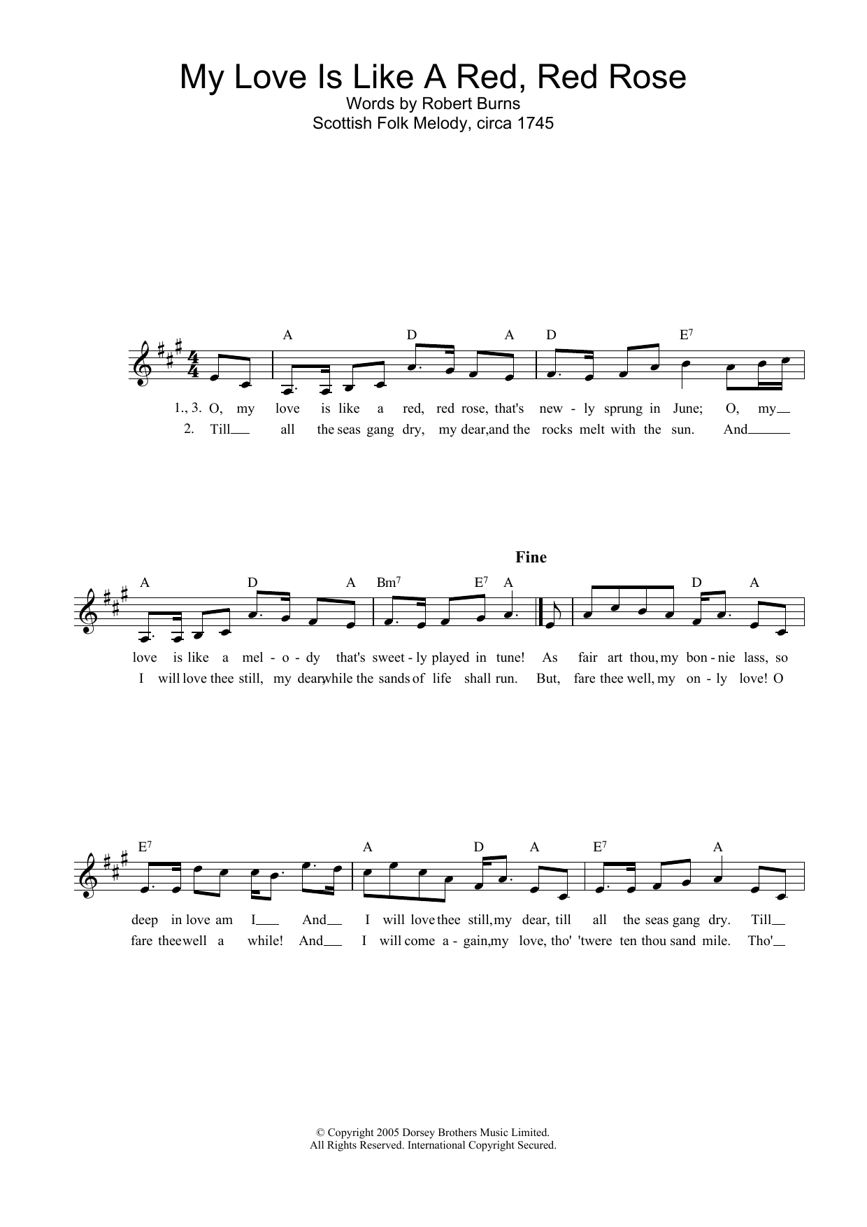 Produktgalerie: Seite 1 von 1 My Love Is Like A Red, Red Rose, Traditional, Melodieinstrument
