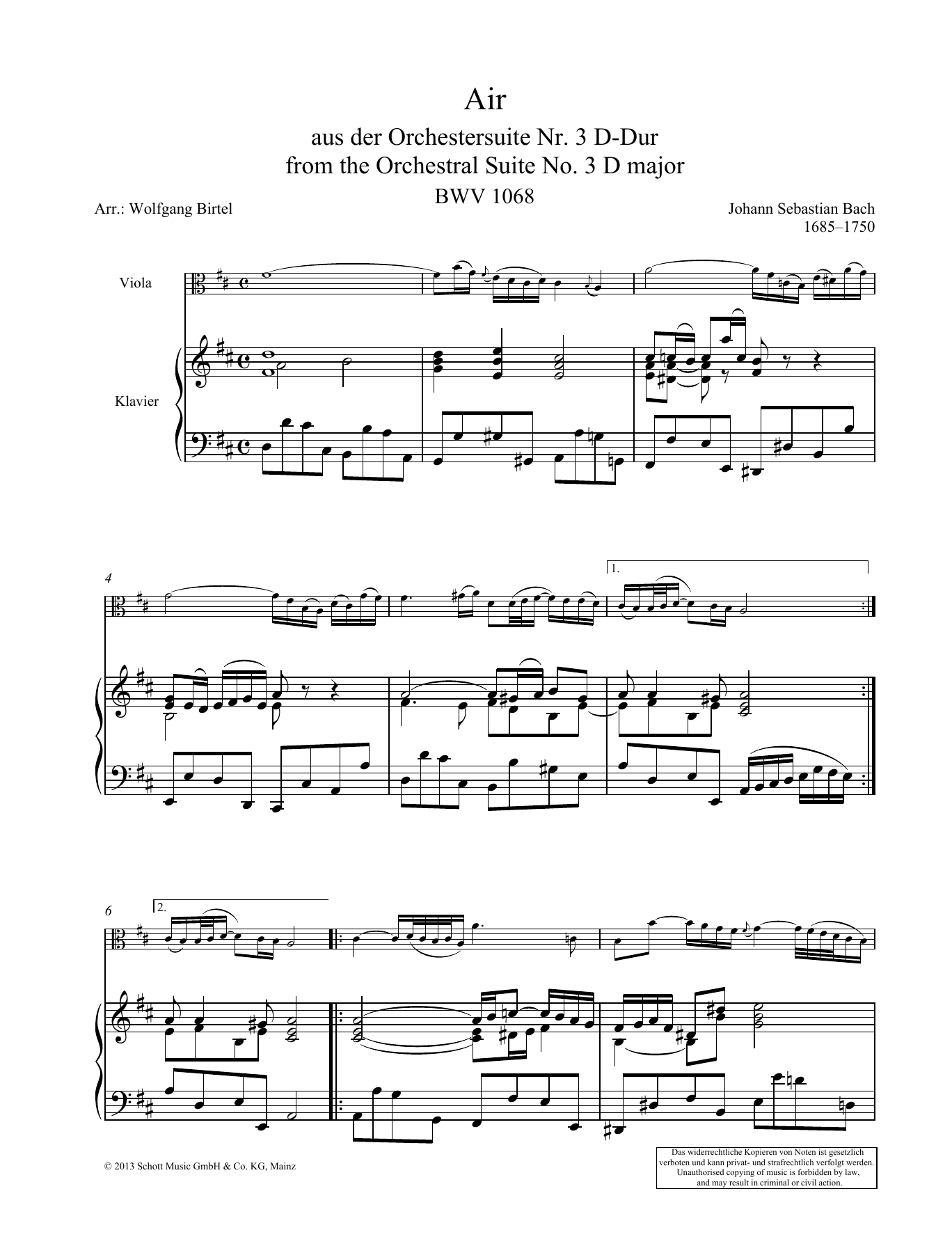 Produktgalerie: Seite 1 von 1 Air, Johann Sebastian Bach