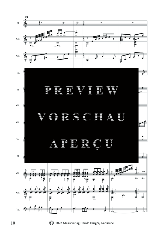 gallery: Fünf Stücke (Nach Zeichnungen von Oskar Kokoschka), , Gemischtes Ensemble für Flöte, 2 Gitarren und Violoncello - Partitur