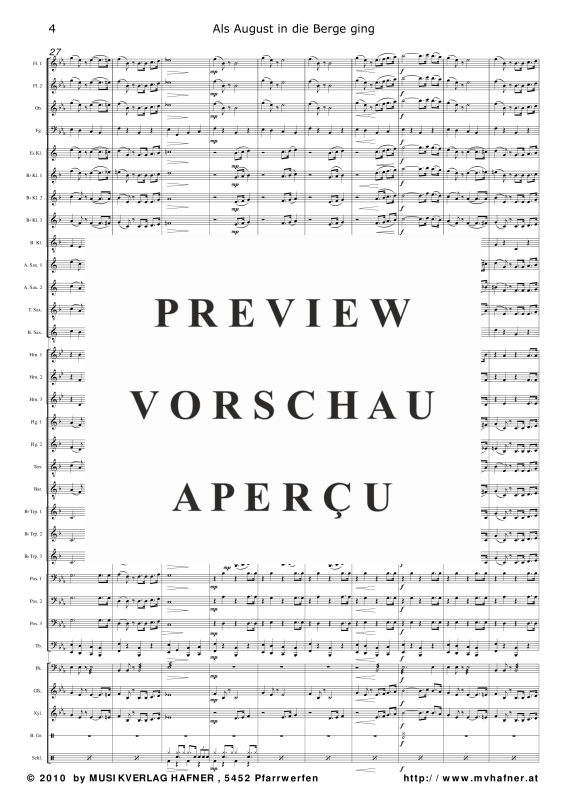 Product gallery: Page 9 of 11 Als August in die Berge ging, , (large wind orchestra)