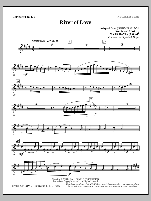 Produktbild zu: River Of Love - Bb Clarinet 1 & 2