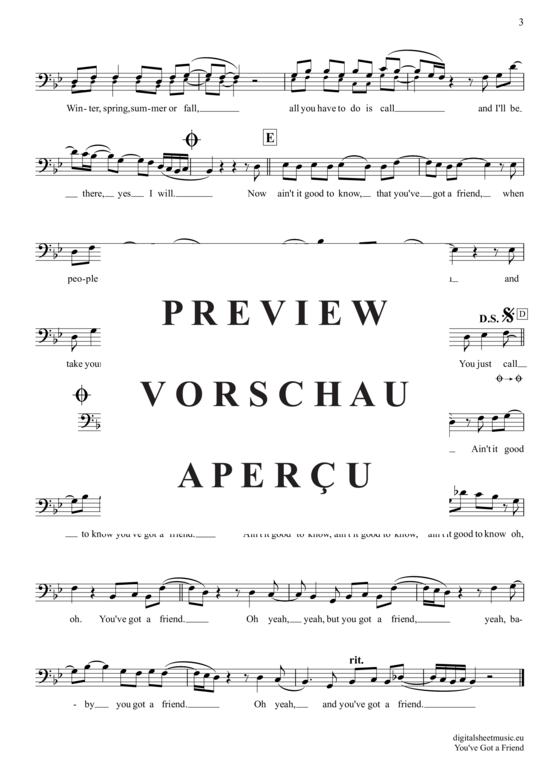 Product gallery: Page 4 of 4 You´Ve Got A Friend , King, Carole, (Posaune / Bariton)