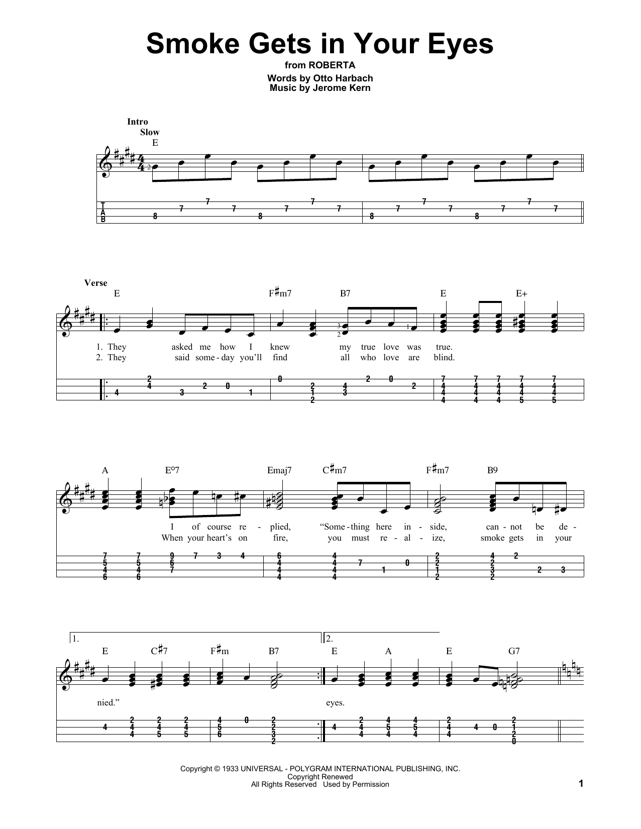 Produktgalerie: Seite 1 von 1 Smoke Gets In Your Eyes, The Platters, Ukulele