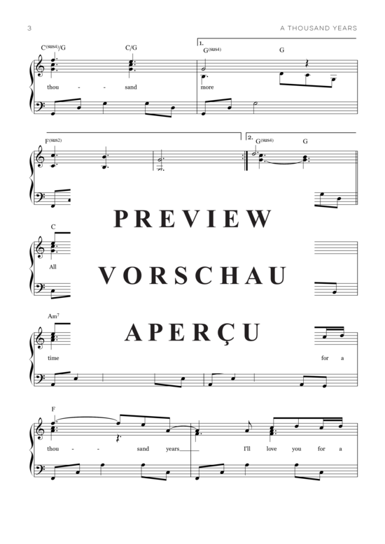 gallery: A Thousand Years , Perri, Christina, Klavier Solo