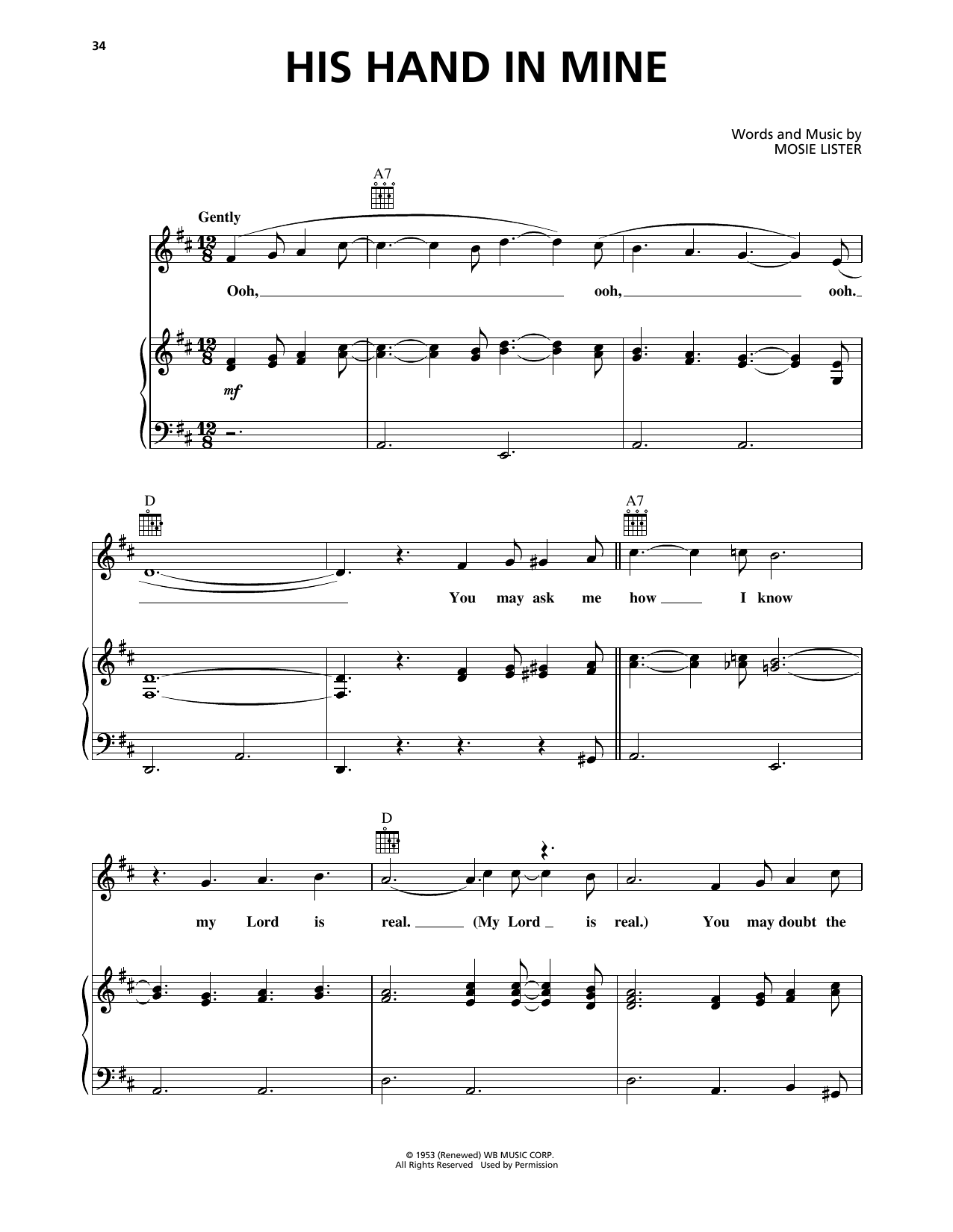 Produktgalerie: Seite 1 von 1 His Hand In Mine, Elvis Presley, Gesang, Gitarre, Klavier