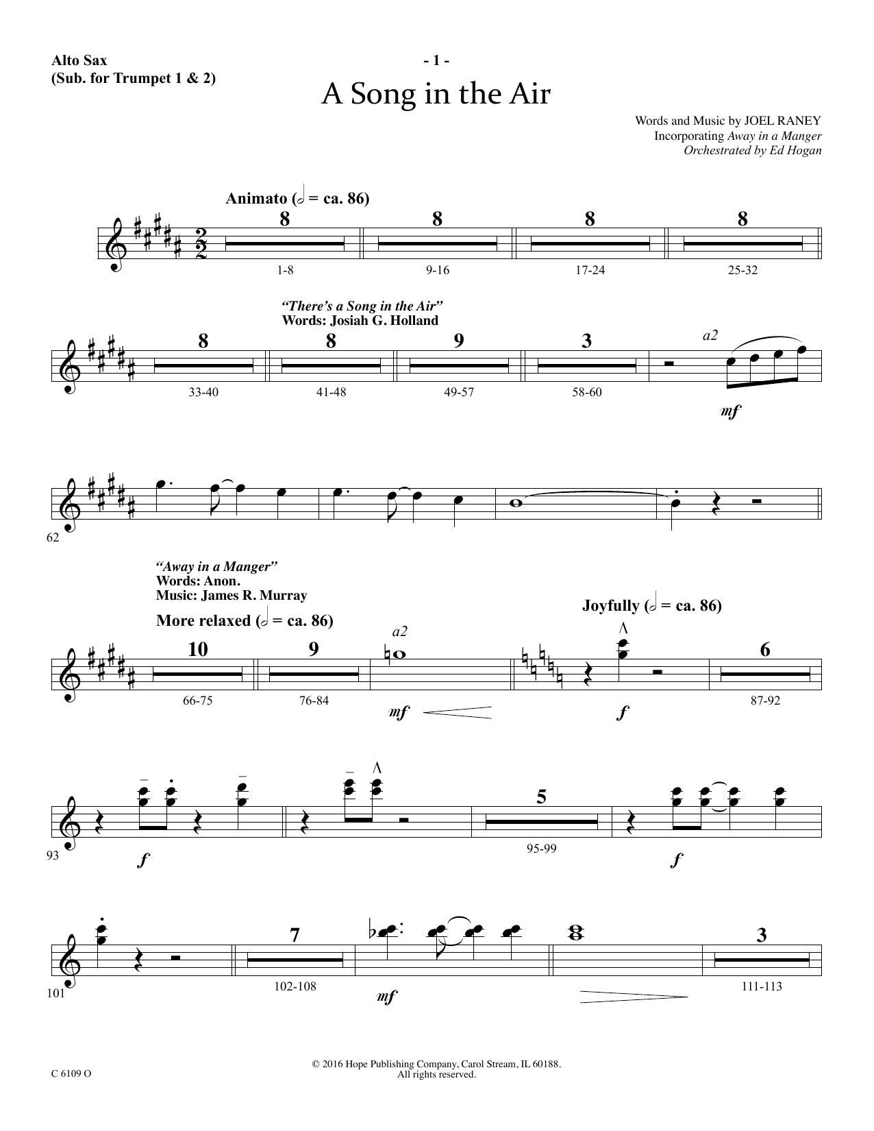 Produktbild zu: A Song In The Air - Alto Sax (sub. Trumpet 2)
