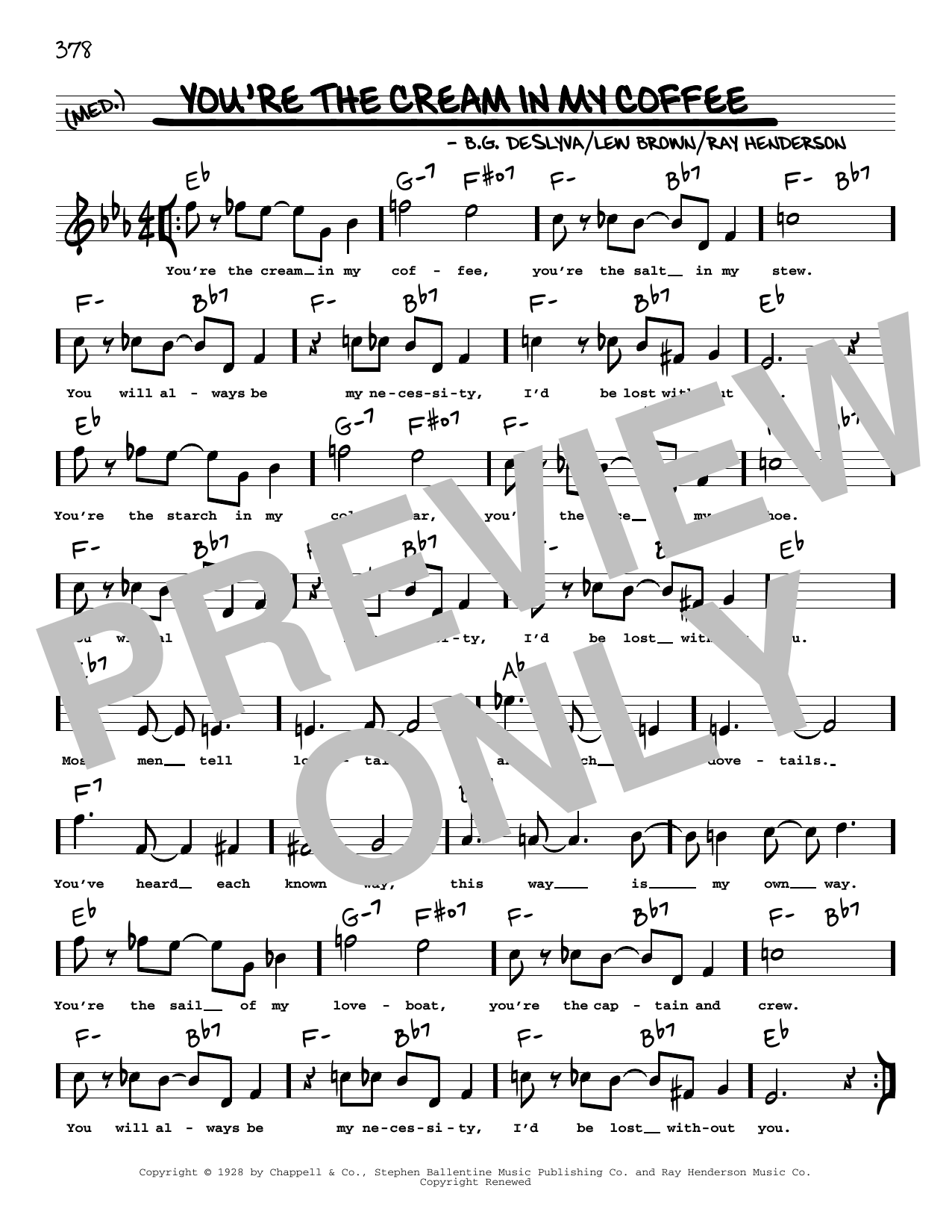 Produktbild zu: You're The Cream In My Coffee (arr. Robert Rawlins)