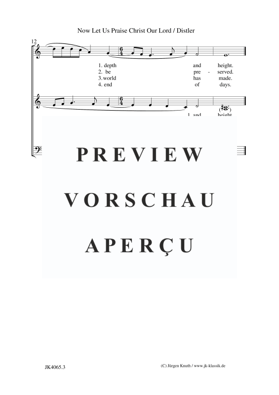 gallery: Now Let Us Praise Christ Our Lord (The Year Cycle, Op. 5 No. 7), , (Gemischter Chor 3-st. SAM)