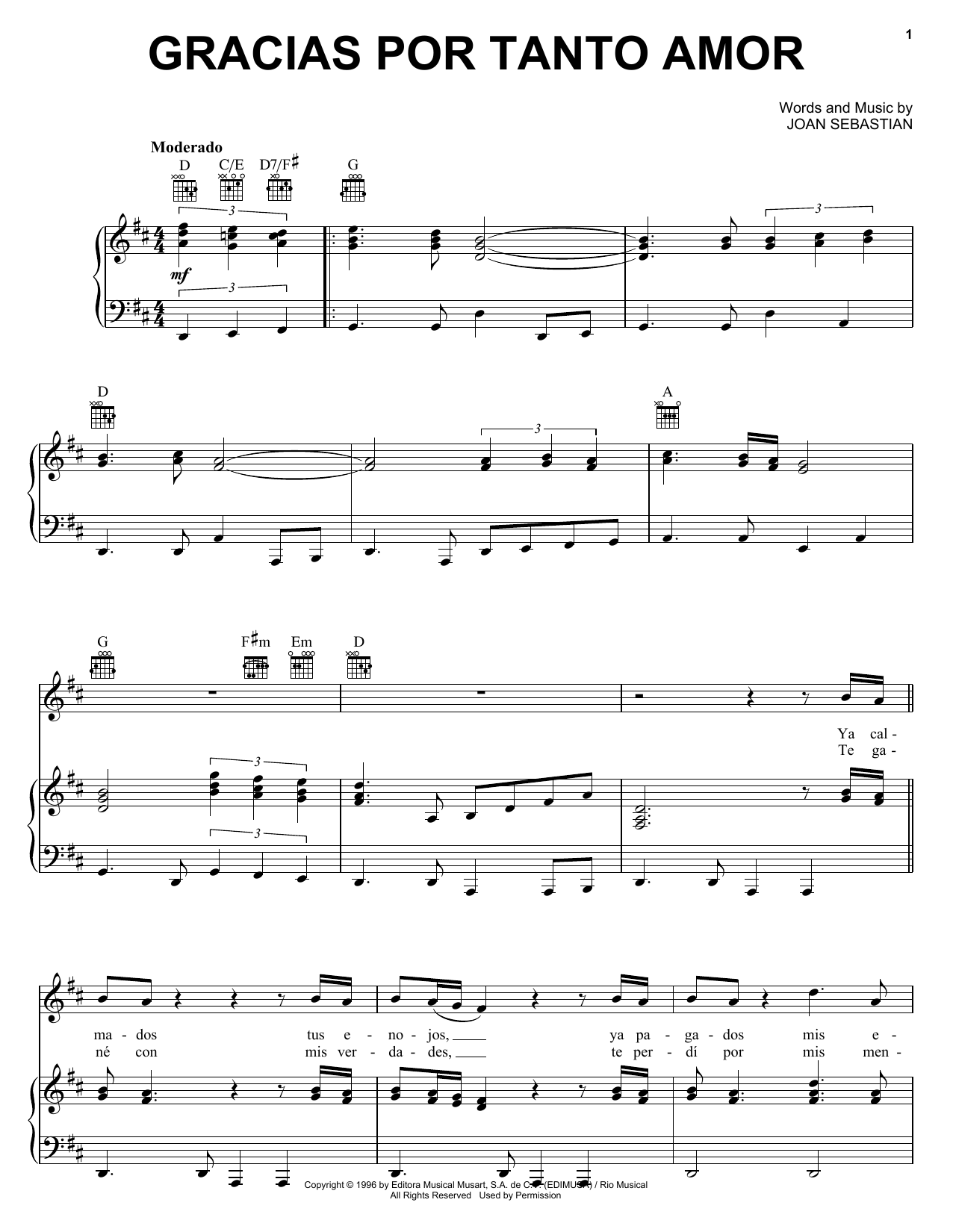 Produktgalerie: Seite 1 von 1 Gracias Por Tanto Amor, Joan Sebastian, Gesang, Gitarre, Klavier