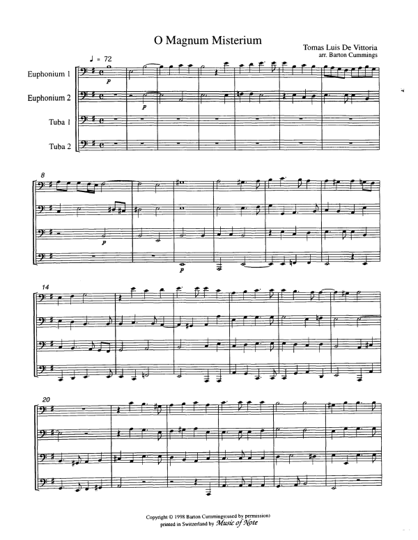 Produktgalerie: Seite 1 von 10 O Magnum Mysterium, , Tuba Quartett EETT