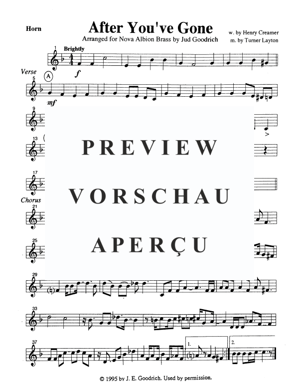 Produktgalerie: Seite 8 von 11 After You've Gone, , Blechbläser Quintett