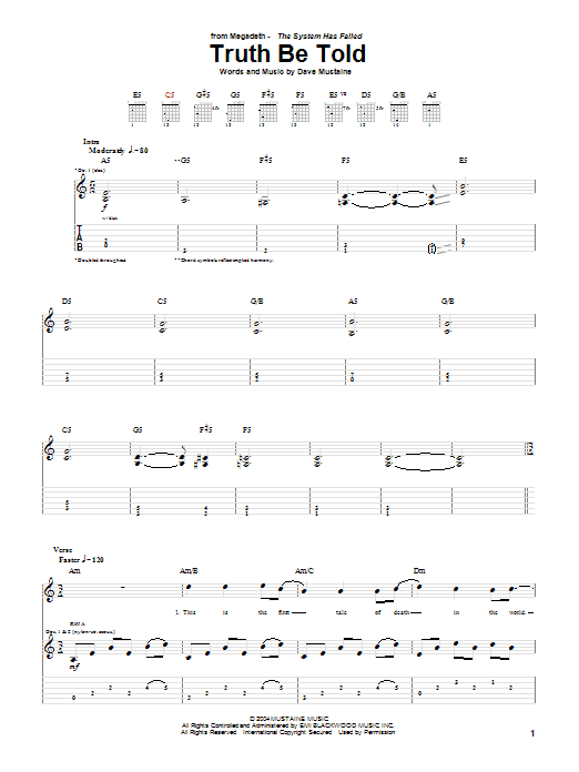 Produktgalerie: Seite 1 von 1 Truth Be Told, Megadeth, Gitarre