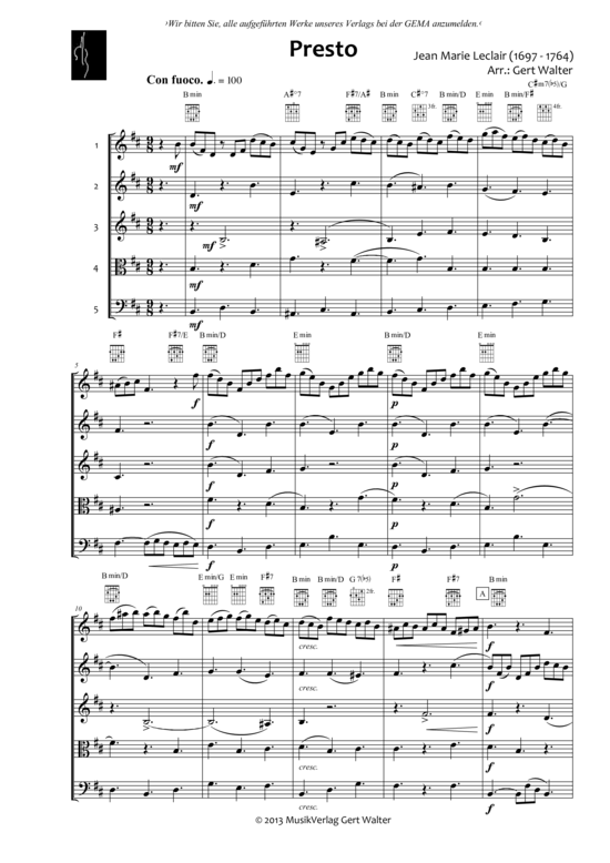 Produktbild zu: Presto Jean Marie Leclair