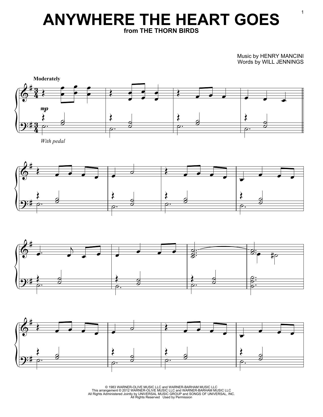 Produktbild zu: Anywhere The Heart Goes (from The Thorn Birds)
