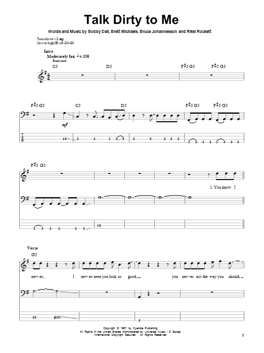 Produktgalerie: Seite 1 von 1 Talk Dirty To Me, Poison, E-Bass