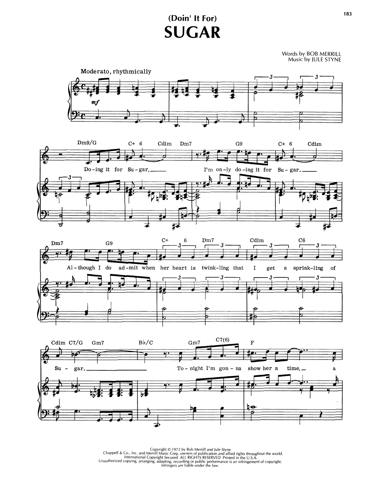Produktbild zu: (Doin' It For) Sugar (from Some Like It Hot)