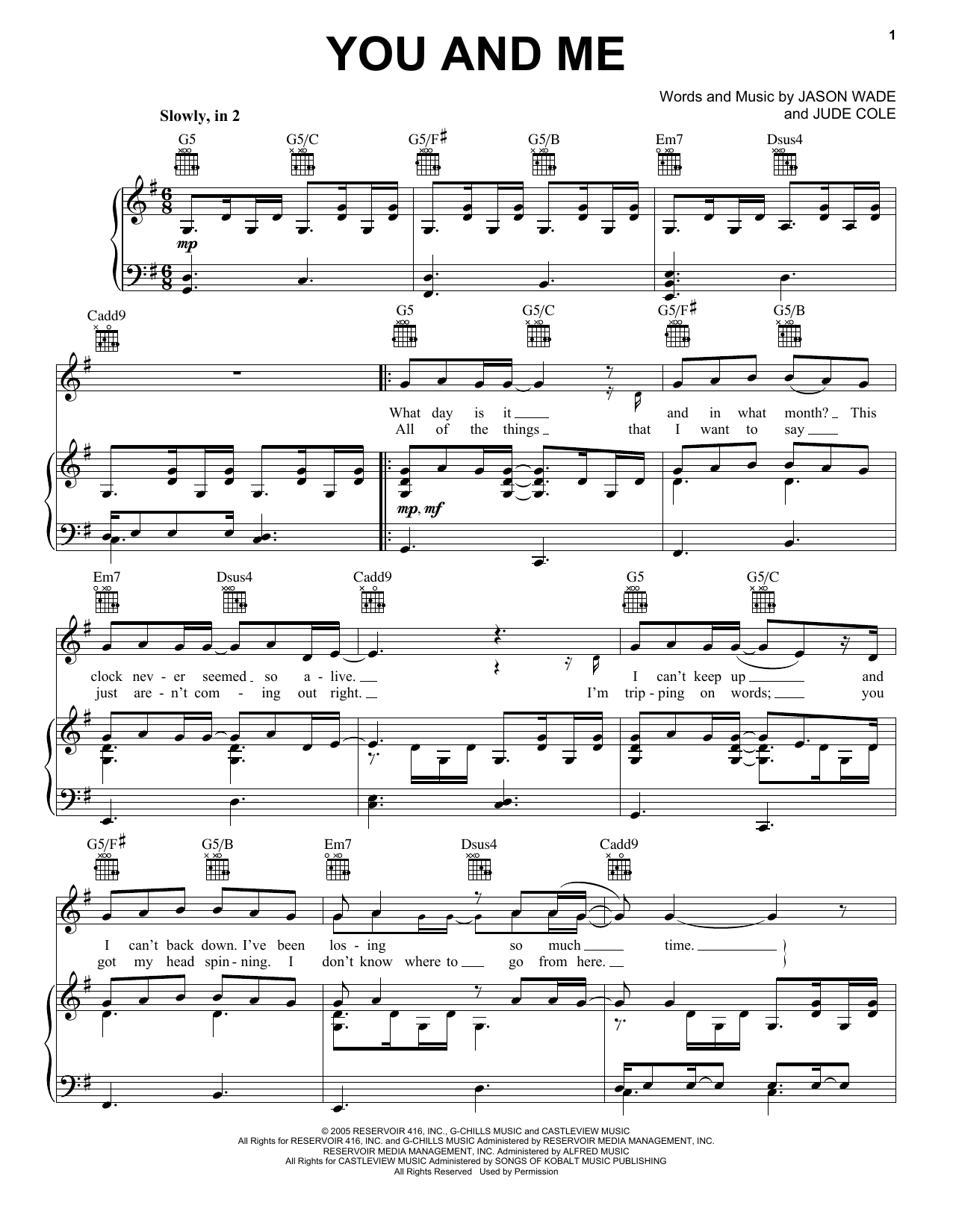 Produktgalerie: Seite 1 von 1 You And Me, Lifehouse, Gesang, Gitarre, Klavier