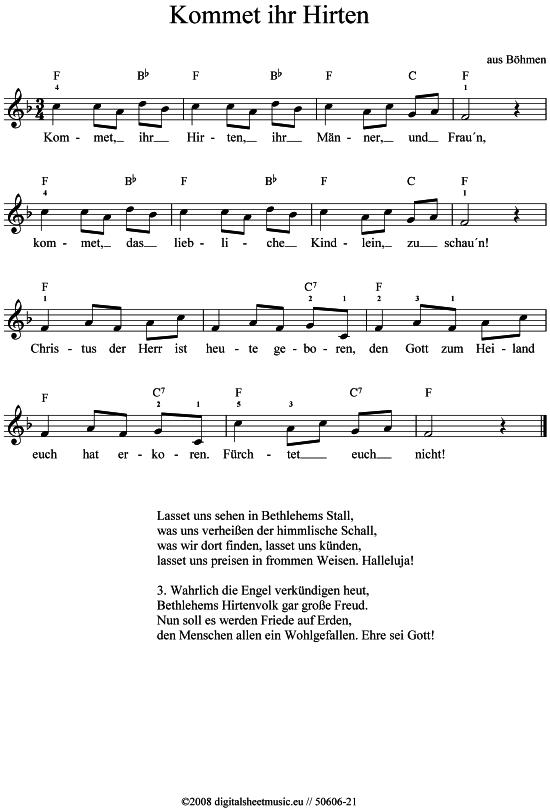 Product picture to: Kommet ihr Hirten Weihnachtslied