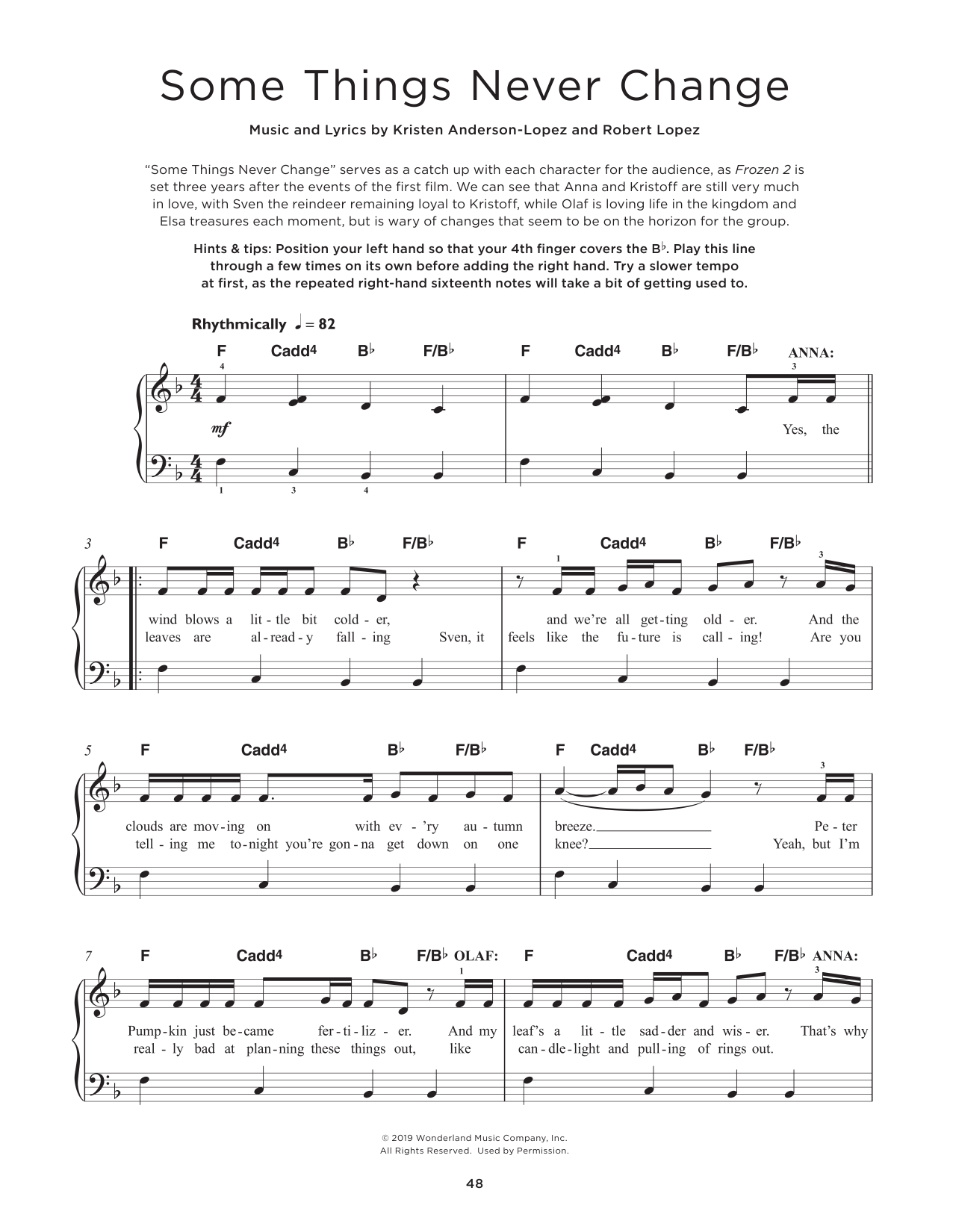 Product picture to:  Some Things Never Change (from Disney's Frozen 2) - Kristen Bell, Idina Menzel and Cast of Frozen 2