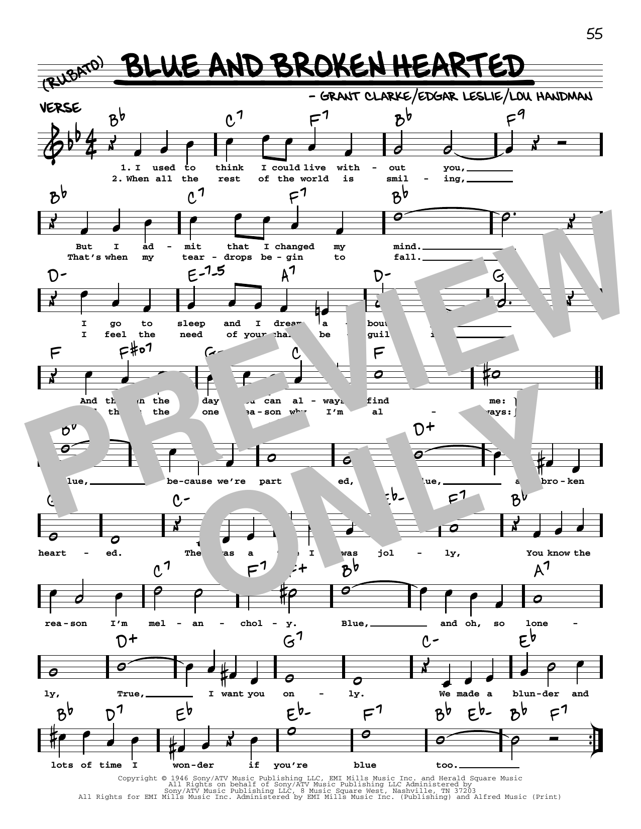 Product picture to: Blue And Broken Hearted (arr. Robert Rawlins)