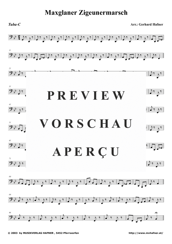Produktgalerie: Seite 11 von 11 Maxglaner Zigeunermarsch, , (Blechbläser Quintett)