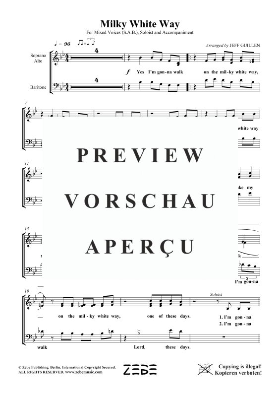 Produktgalerie: Seite 3 von 9 Milky White Way, , Gemischter Chor SAB, Sopran Solo und Klavier