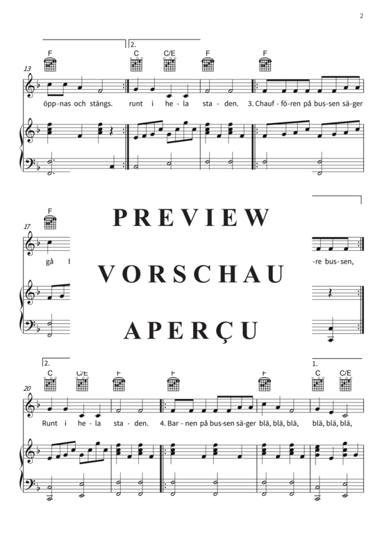Produktgalerie: Seite 5 von 7 Hjulen På Bussen, , (Gesang + Klavier, Gitarre)