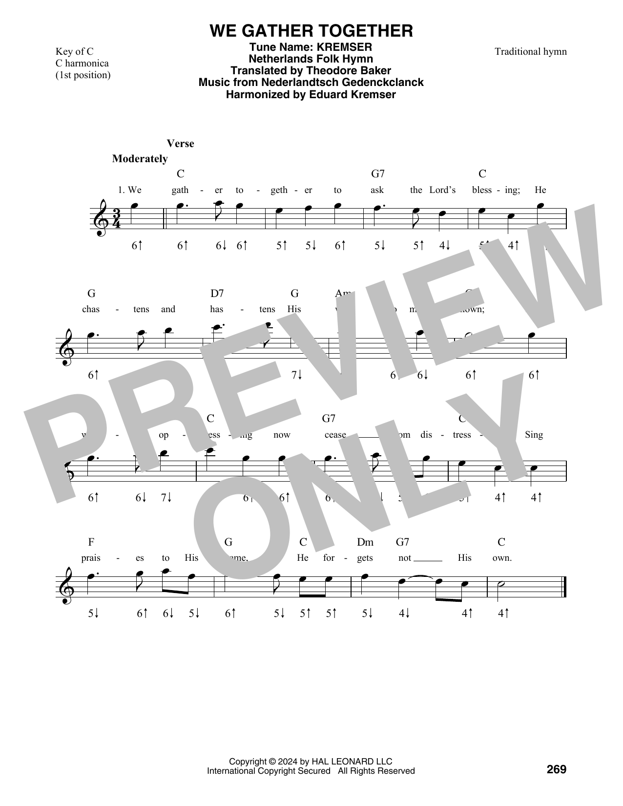 Product gallery: Page 1 of 1 We Gather Together, Netherlands Folk Hymn