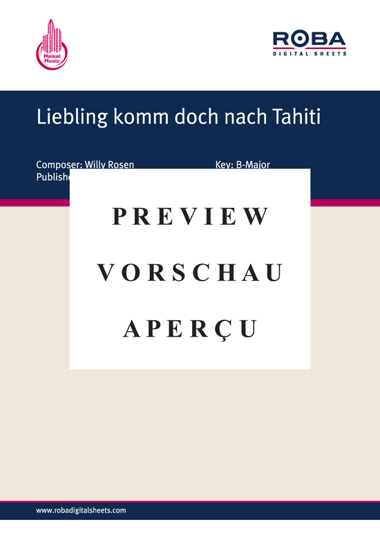 Produktgalerie: Seite 2 von 4 Liebling komm doch nach Tahiti, 	, Klavier und Gesang