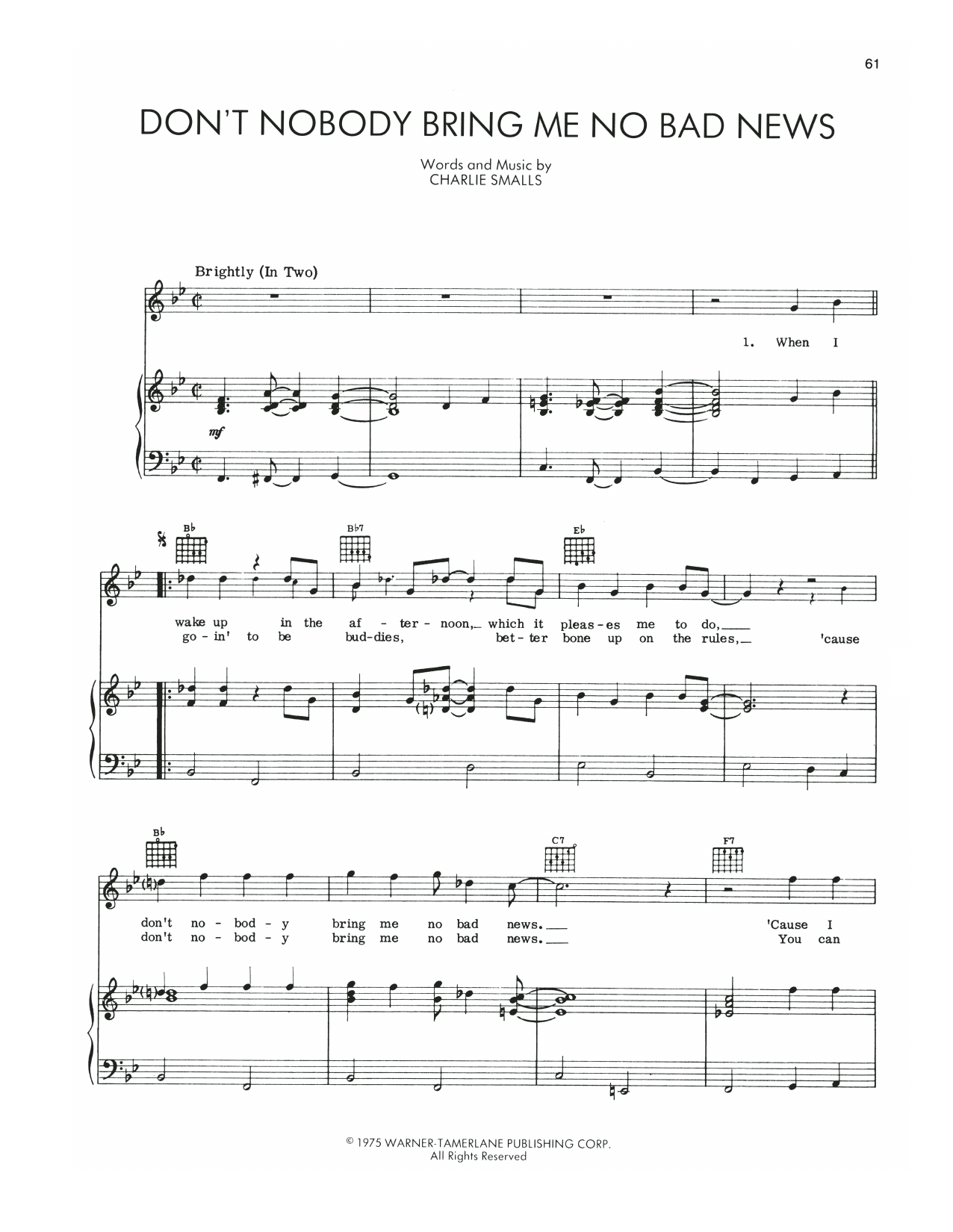 Produktbild zu: Don't Nobody Bring Me No Bad News (from The Wiz)