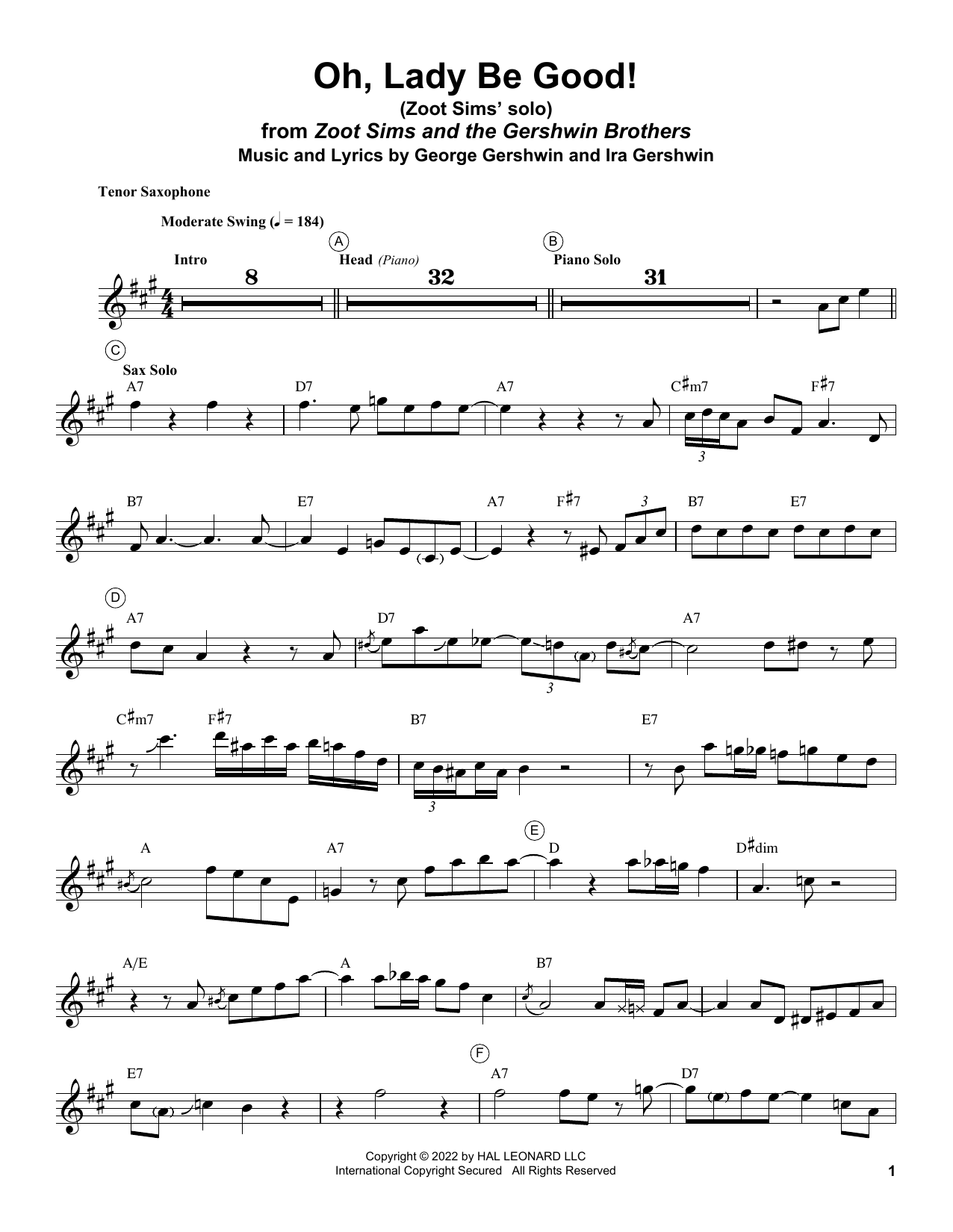 Product gallery: Page 1 of 1 Oh, Lady Be Good!, Zoot Sims