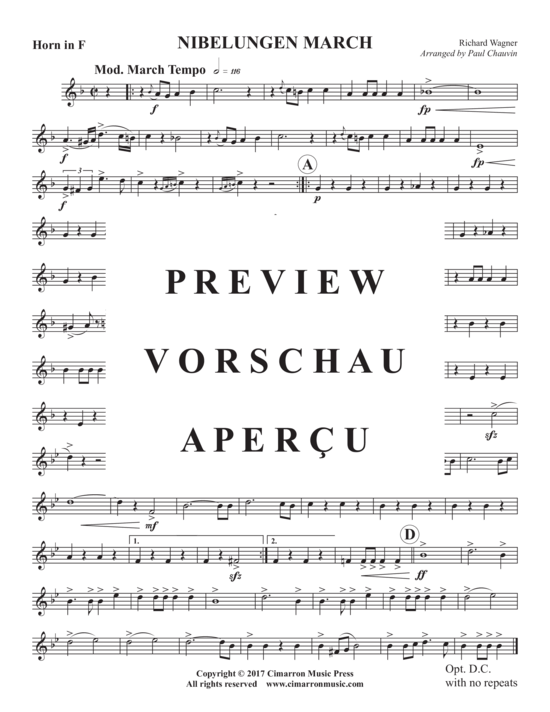 Produktgalerie: Seite 9 von 11 Nibelungen Marsch (Nibelungen March) , ,  (Blechbläserquintett)