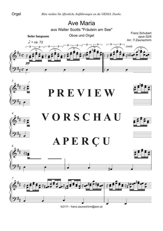 Product gallery: Page 6 of 7 Ave Maria , , (oboe + organ)