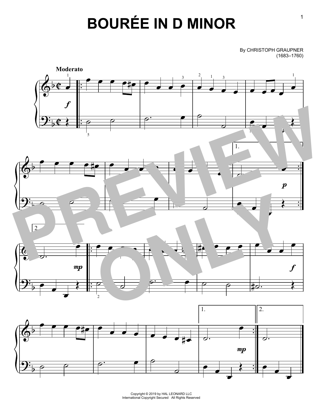 Produktbild zu: Bourree In D Minor