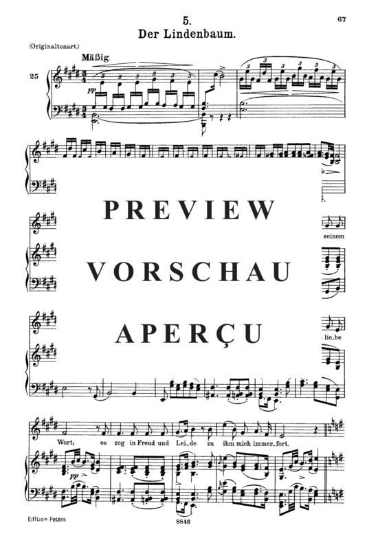 gallery: Der Lindenbaum D.911-5 (Winterreise) , ,  (Gesang mittel + Klavier)