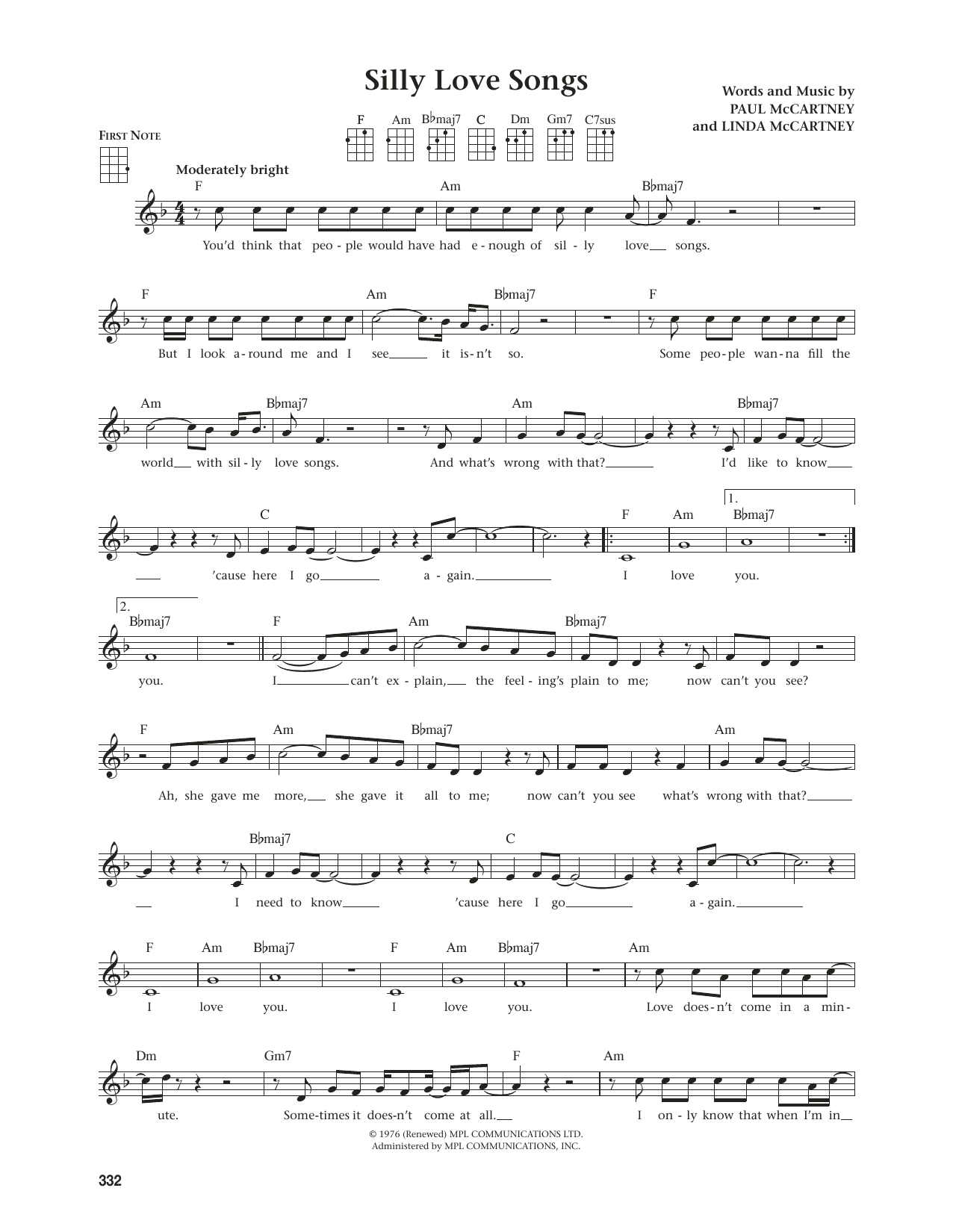 Produktgalerie: Seite 1 von 1 Silly Love Songs (from The Daily Ukulele) (arr. Jim Beloff), Wings, Ukulele