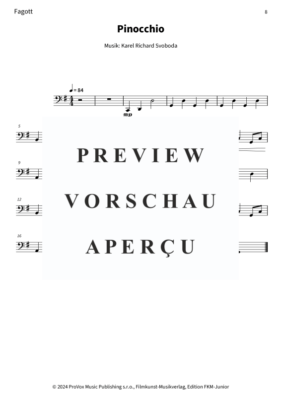 gallery: Pinocchio, , (Holzbläser Quartett Flöte, 2x Klarinette in B + Fagott)