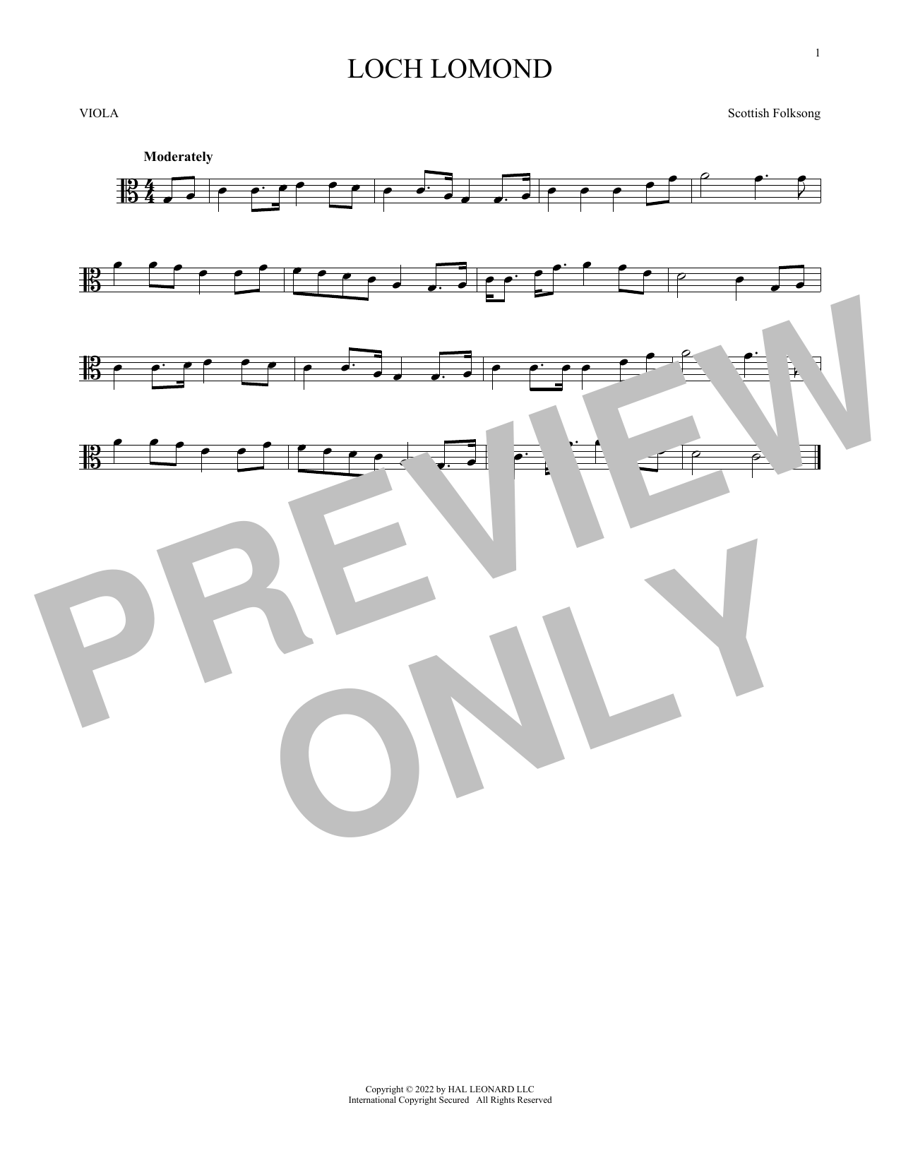 Product gallery: Page 1 of 1 Loch Lomond, Scottish Folksong
