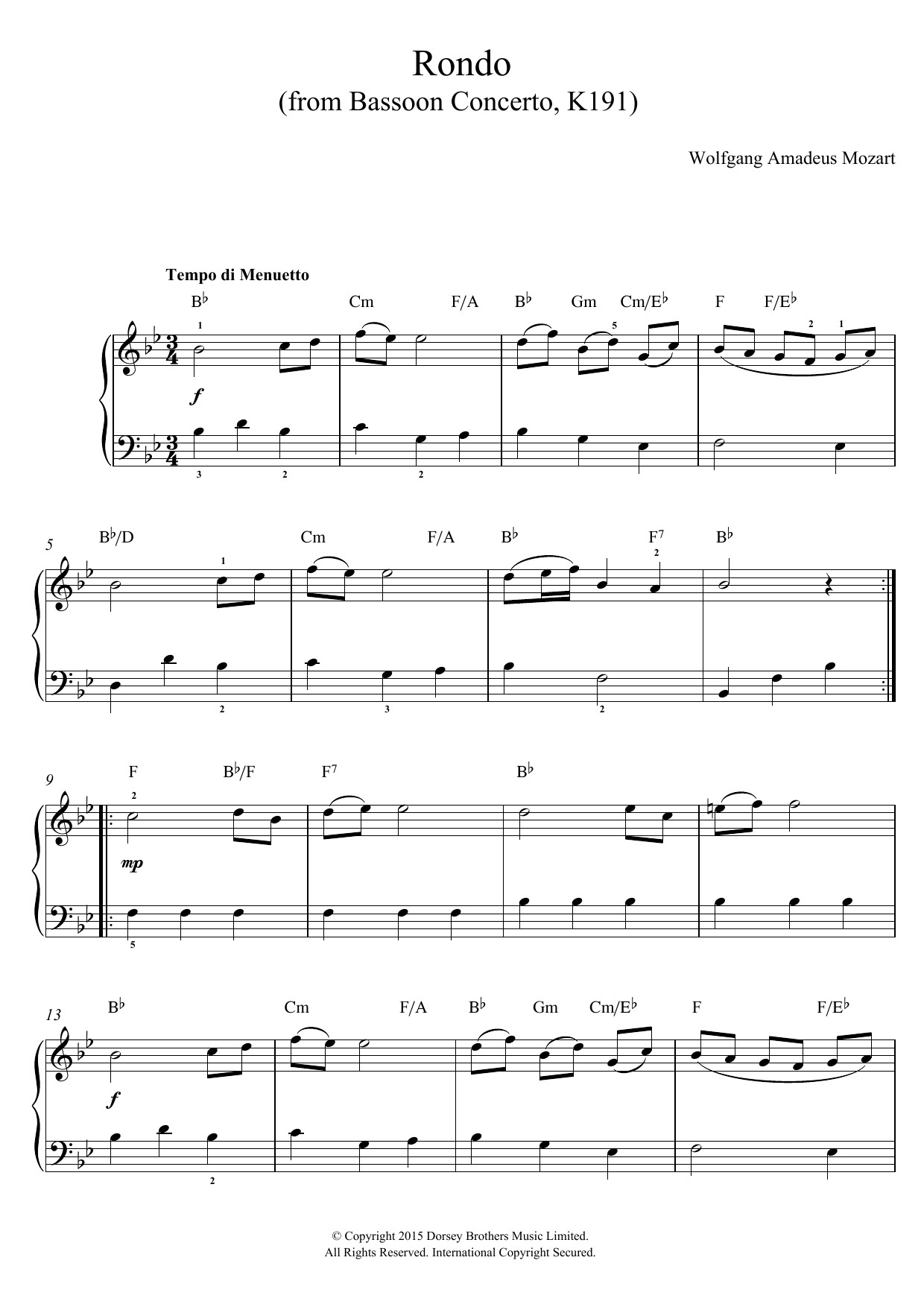 Produktbild zu: Rondo From Bassoon Concerto, K191