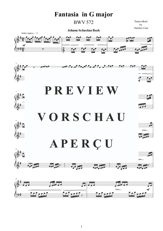 Produktgalerie: Seite 2 von 9 Fantasia G-Dur BWV 572, , Klavier Solo