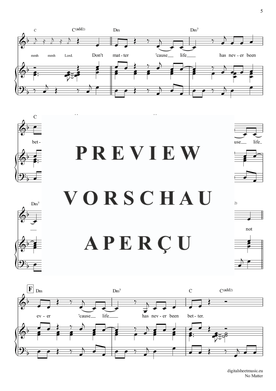 Produktgalerie: Seite 6 von 7 No Matter, Radics, Jack, Klavier, Gesang & Akkorde