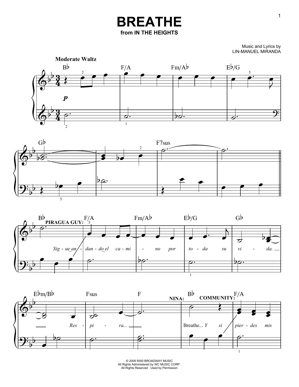 Produktbild zu: Breathe (from In The Heights: The Musical)