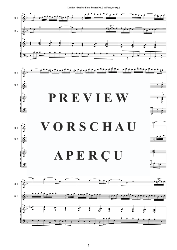 Produktgalerie: Seite 6 von 11 Double Flute Sonata No.2 in F major Op.2, , Zwei Flöten und Cembalo