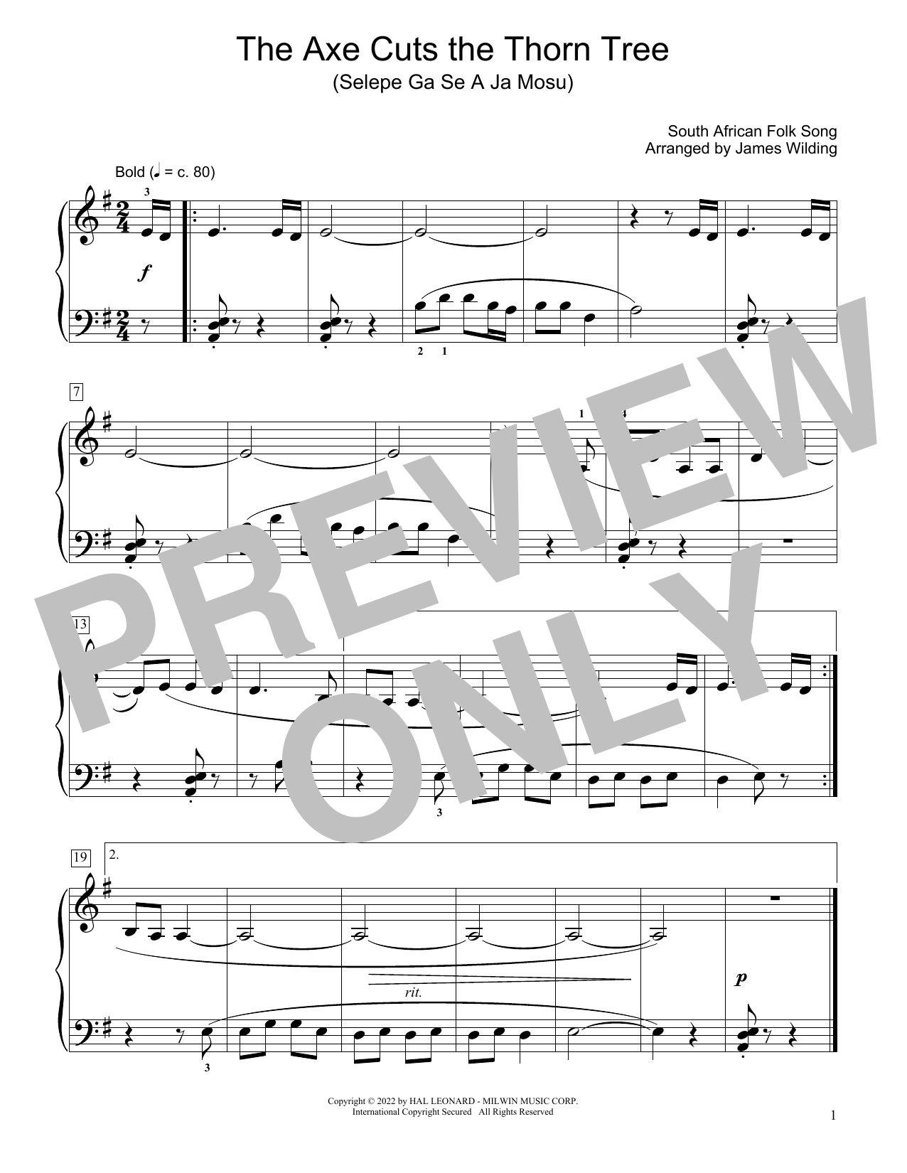 Produktbild zu: The Axe Cuts The Thorn Tree (Selepe Ga Se A Ja Mosu) (arr. James Wilding)