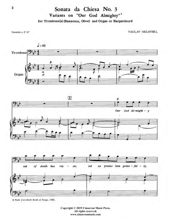 Product picture to: Sonata da Chiesa No. 3 Vaclav Nelhybel