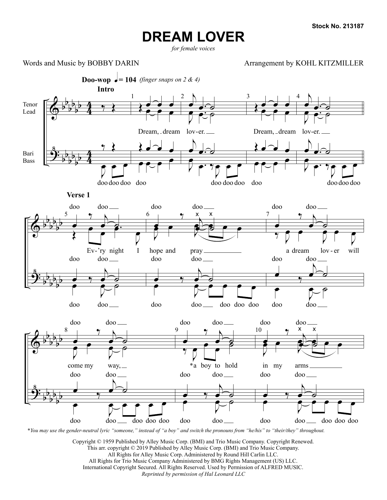 Produktgalerie: Seite 1 von 1 Dream Lover (arr. Kohl Kitzmiller), The Manhattan Transfer, Chor
