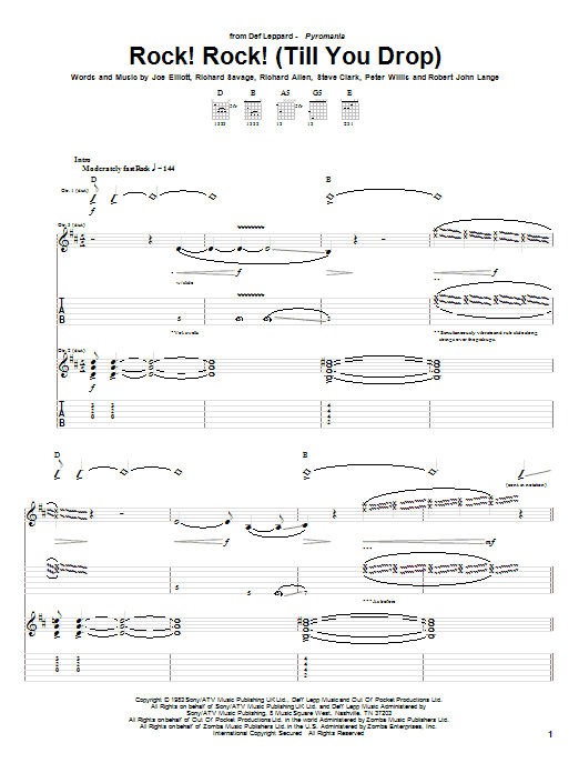 Produktgalerie: Seite 1 von 1 Rock! Rock! (Till You Drop), Def Leppard, Gitarre