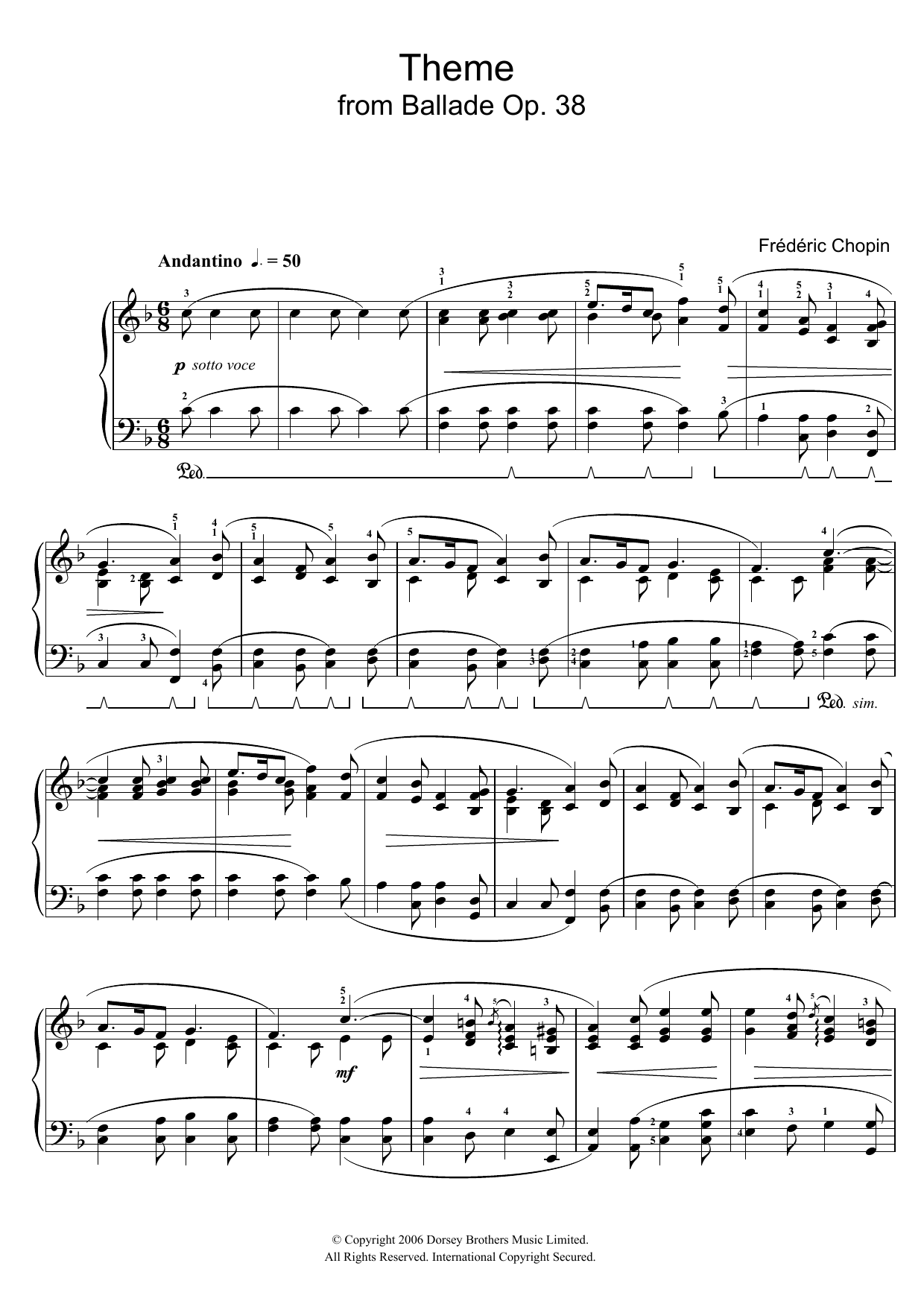Product gallery: Page 1 of 1 Ballade Op. 38 (Theme), Frédéric Chopin
